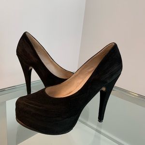 Black suede Pin up Heels